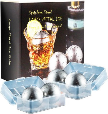 Whiskey Stone Gifts Set, Reusable Metal Ice Cubes, XL Large Stainless Steel Whis