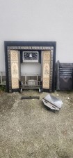 ANTIQUE CAST IRON TILED FIREPLACE / FIRE INSERT / VICTORIAN /EDWARDIAN