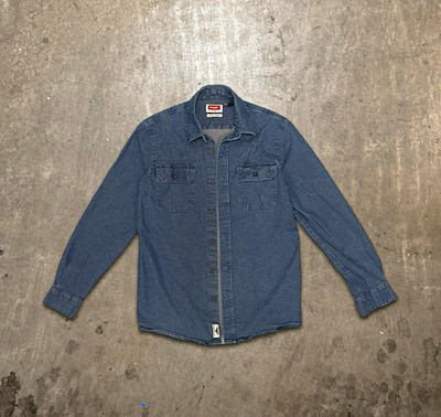 Wrangler Denim Button-Up L/S Shirt Blue S Men s 