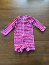Hanna Andersson Rash Guard Swimsuit   12  18 Months   Pink Stripes