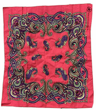 Vintage Pink Paisley CRAFTED WITH PRIDE IN AMERICA BANDANA Scarf Cotton USA