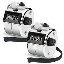 Nliyeisu 2 Pcs Clicker Counter, Hand Tally Counter with Large Display Silver