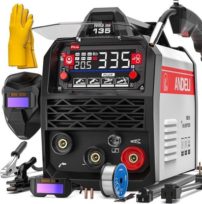 110V/220V MIG Welder 135A ，PULSE Flux Core/Lift TIG/Stick 4-in-1 | With Welding