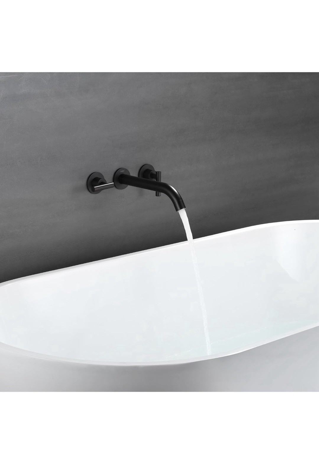 Wall Mount Bathtub Filler 2-Handle, Matte Black Finish