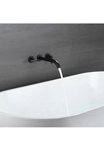 Wall Mount Bathtub Filler 2-Handle, Matte Black Finish