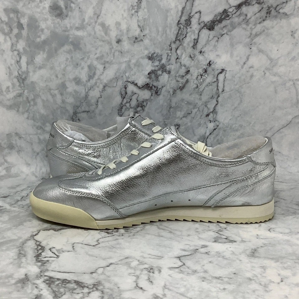 Sam Edelman Women's 10M Silver Metallic Leather Ivey Sneaker Shoes Lace Up P39-2 - Image 4 of 4