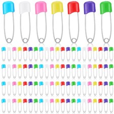100 Pcs Diaper Pins Baby Safety Plastic Head Multicolor