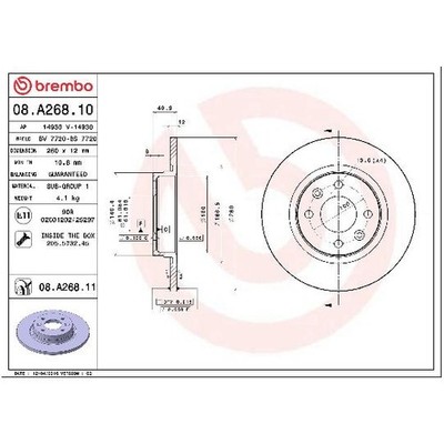 2x Brembo Scheibenbremse 26054287 vorne 4534200000 A4534200000