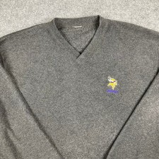 Minnesota Vikings Sweater Mens Size XL Gray V-Neck Pullover NFL Football Team