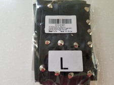 Black Leather Fingerless Cycle Gloves Half Finger With Studs Size L New