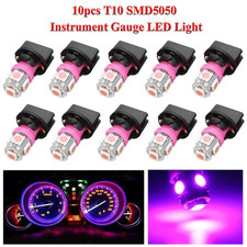 10Pcs Car Instrument Lights Purple T10 194 LED Bulbs for Dashboard Panel Cluster