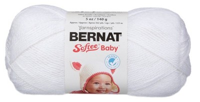 3er Pack - Bernat Softee Baby Garn - einfarbig - weiß - 166030-2000