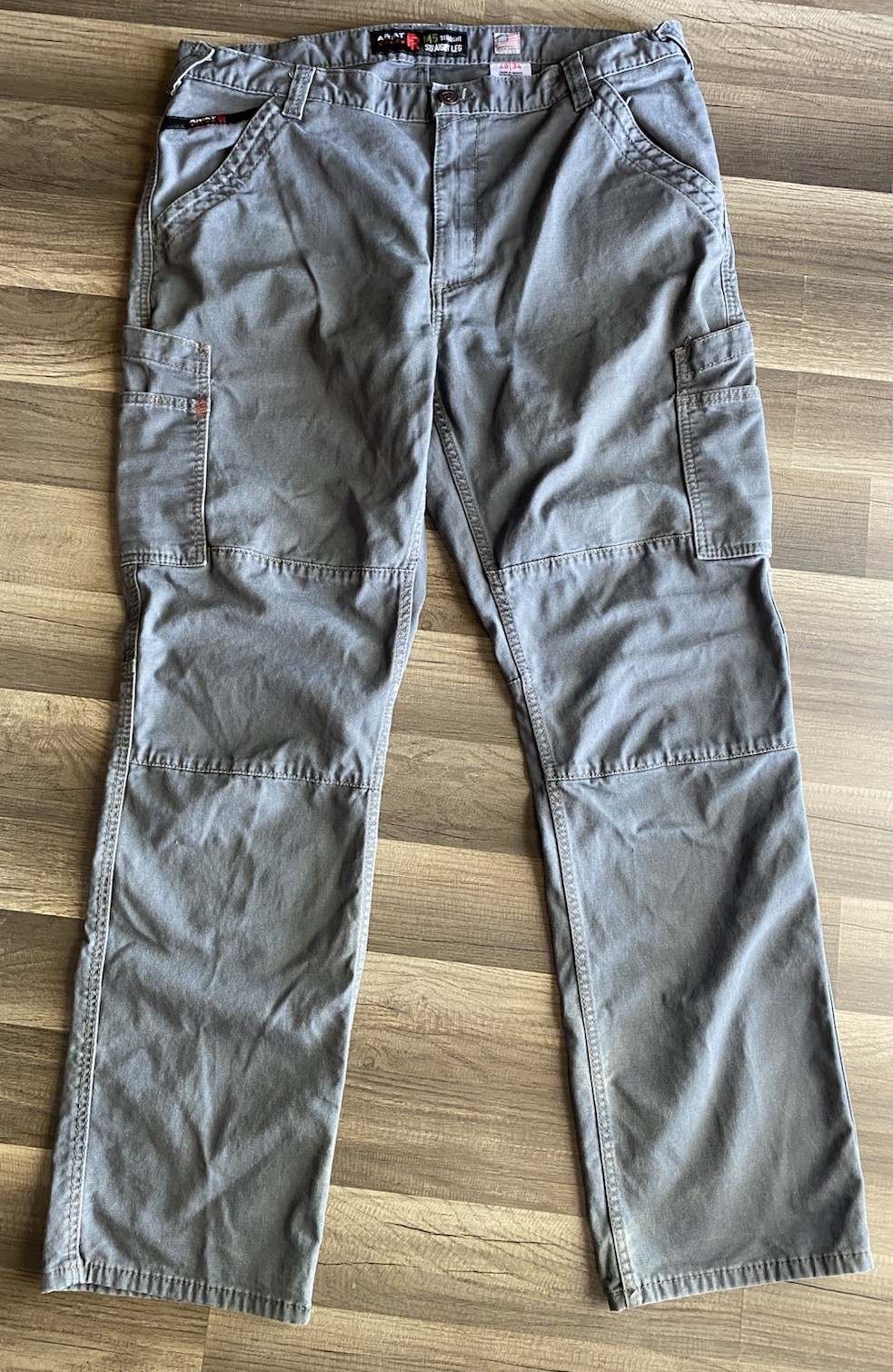 Ariat FR M5 Work Pants 40x34 Gray Straight Leg Flame Resistant Cordura CAT2