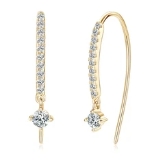 VVS1 round Moissanite U-Shaped Stud Earrings for Women Girls 925 Sterling Silver