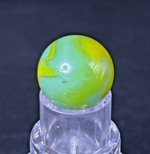 Vintage Peltier NLR Tri-Lite Marble, Green/Yellow, UV Reactive, .61", Mint, P17