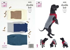 King  Cole Knitting Pattern Dog Winter Coats 31cm - 53cm - Double Knit 5570