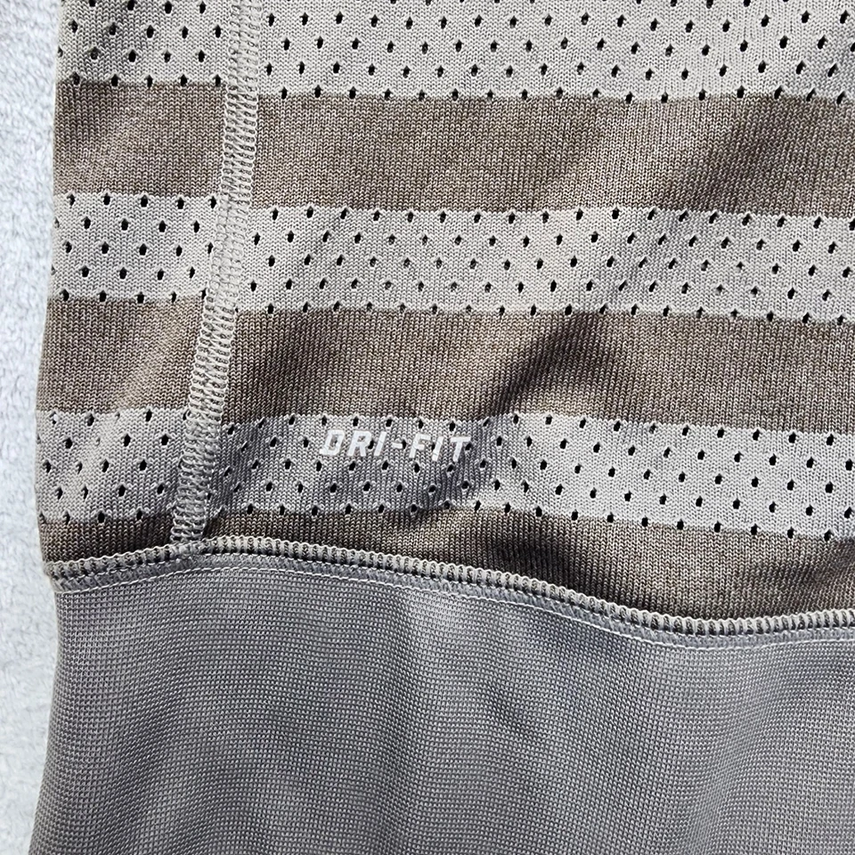 Camiseta deportiva Nike Top para mujer M gris a rayas malla manga larga Dri Fit entrenamiento atlético Foto 2 de 4