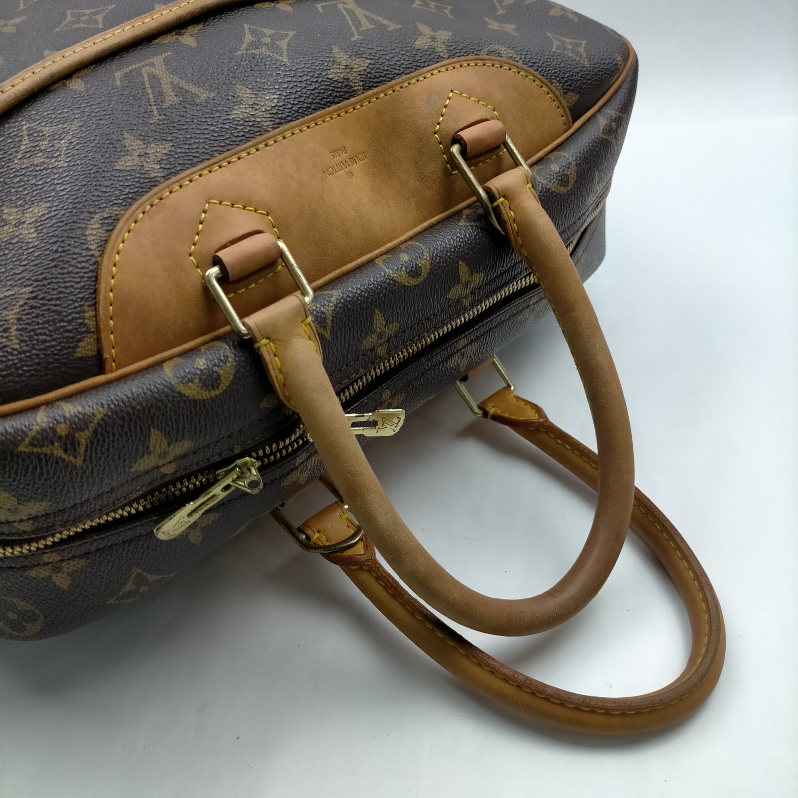 Louis Vuitton LV Hand Bag Deauville Brown Monogram 1165138 eBay