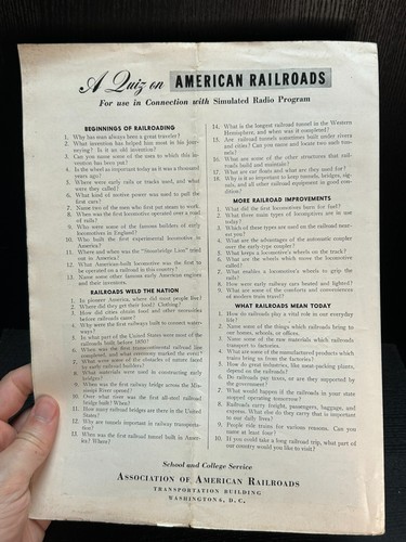 1949 ROMANCE OF THE RAILROADS Vintage Educational Brochure ILLUSTRATED Trains - Picture 5 of 5