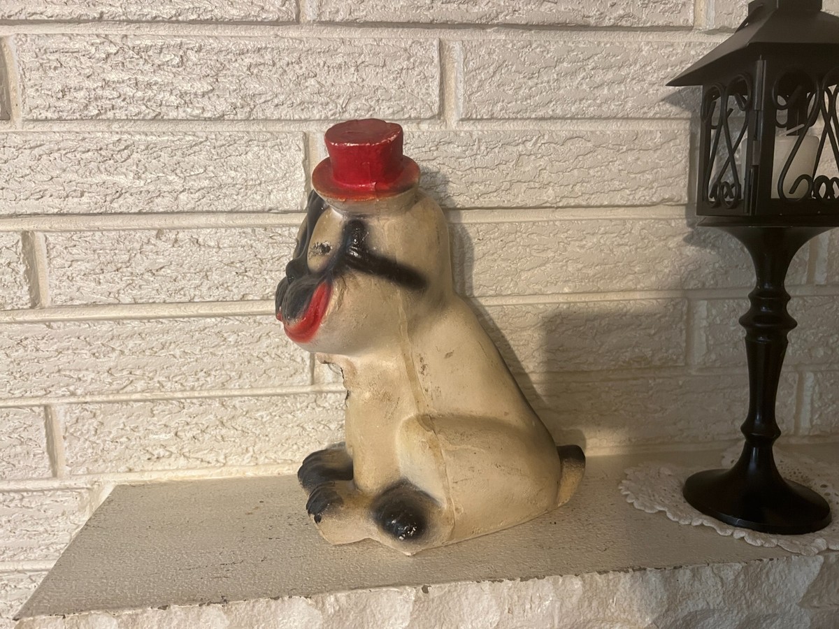 Vintage Old Carnival Chalkware Prize BONZO Bulldog Dog Derby