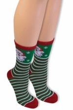 Funny CHRISTMAS SANTA CLAUS SOCKS Adult Kids Red Green Ugly Sweater Accessory