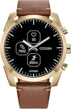 CITIZEN CZ SMART HYBRID JX2012-09E BLACK DIAL BROWN LEATHER STRAPS MENS WATCH