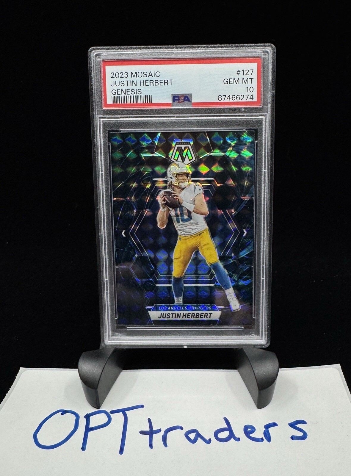 Justin Herbert 2023 Mosaic 127 Genesis PSA 10 Chargers