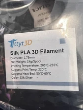 TTYT3D  Silk PLA 3D Printer Filament Spool Silver 1.75mm 1KG 2.2 Lb New
