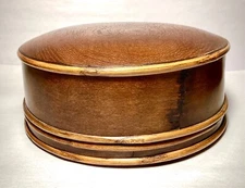 Antique Wood Pantry Box 19th Century Round Dome Lid 10-1/5" dia.