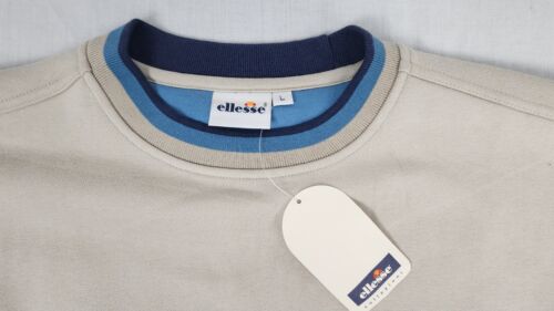 NWT VTG Ellesse Collezioni Tennis Mens Crew Neck Sweatshirt E5035 Large Stone - Picture 9 of 11