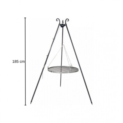 Schwenkgrill VIKING Rohstahlrost Höhe 185 cm Ø70 cm Dreibeingrill Feuerstelle