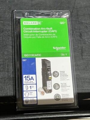 NEW Square D QO115CAFIC 15 Amp 1 Pole 120V Arc Fault CAFI Circuit Breaker AFCI