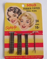 Vintage Beauty Bobby Pins 1951 Rubber Tipped Bob Pins