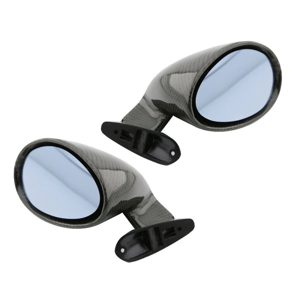 2PCS F1 Style Carbon Fiber Look Universal Racing Car Side Wing Rearview Mirrors - Image 2 of 4