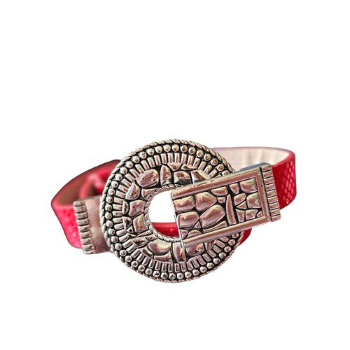 Floral Silver Chain Concho Belt with Red and Green Accents SZ M nwot VINTAGE TAXCO NECKLACE AND BRACELET | Mercari main image 3