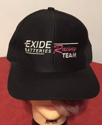 Vintage Exide Batteries Racing Team Snapback Trucker Hat Baseball Cap Black New!
