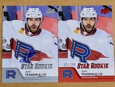 2 cards Joel Teasdale 2020-21 Upper Deck AHL Exclusives #181 /100 and Autograph