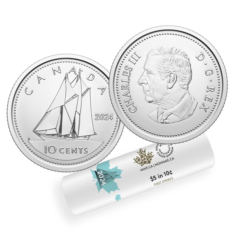 2024 CANADA 10 CENTS KING CHARLES III SPECIAL WRAP FIRST STRIKE