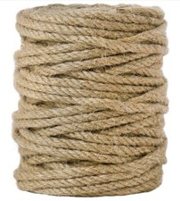 5mm Jute Rope, 100 Feet 4Ply Twisted Heavy Duty and Thick Twine Rope