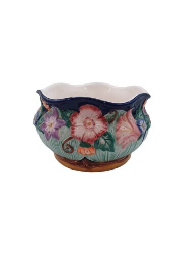 Jarrón plantador de flores de primavera de cerámica Fitz & Floyd 1994 vintage 6,5 pulgadas - Imagen 1 de 9
