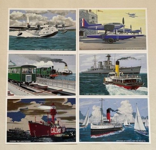 The Busy Solent & Isle of Wight, set of 6 artist's postcards, in envelope. Mint. - Picture 2 of 3