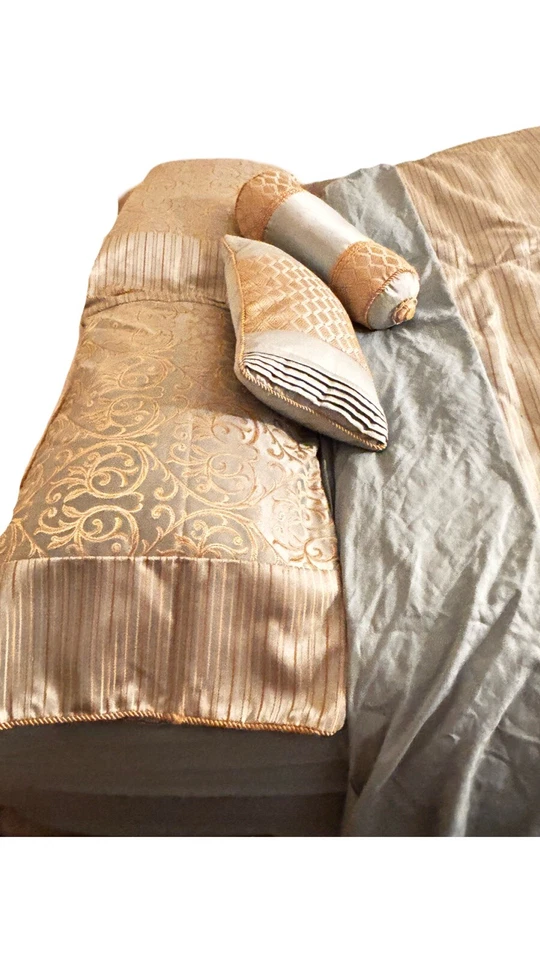 Colcha Waterford de lino fino, almohada plumero falsa 2 almohadas decorativas KING Foto 4 de 4