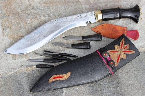 Gurkha Knife, Gangawala Himalayan Engraving Kukri, Traditional Khukuri Knives - Picture 5 of 7