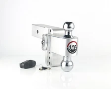 Weigh Safe for 180 Hitch - Drop Hitch w/Chrome Combo Ball - 4" Drop for 2.5" Sha