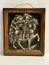St. Martin, Martinus SOMMERHUBER KERAMIK STEYR Relief Bild Kachel groß 26x30 cm