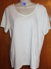 LOFT Ladies' Large SHORT SLEEVE TOP (white w/ crochet back) EUC