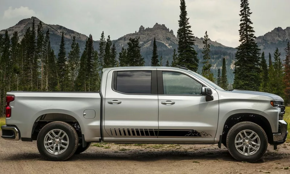 Gráficos de calcomanía de rayas laterales para Chevrolet Silverado 1500 2015 2017 2023 Foto 3 de 4