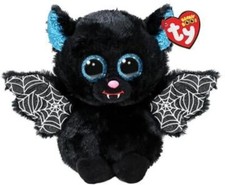 New TY Beanie Boos 6" BATRICK Bat Black Halloween Blue Sparkly Eyes Plush NWT