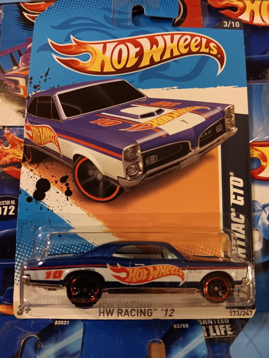 2012 Hot Wheels '67 Pontiac GTO - Blue/White, #173/247, 1:64 Scale Die-Cast Car