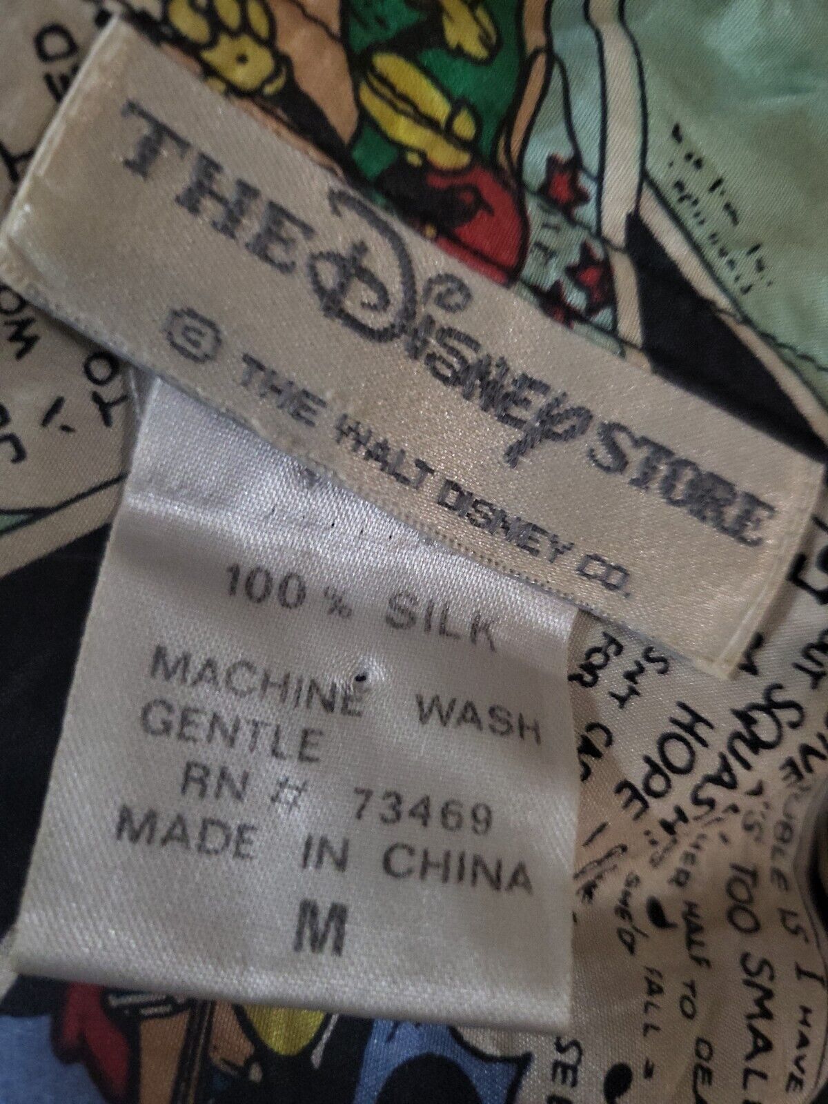 Vtg Disney Store silk Shirt  Mickey comic strip H… - image 2